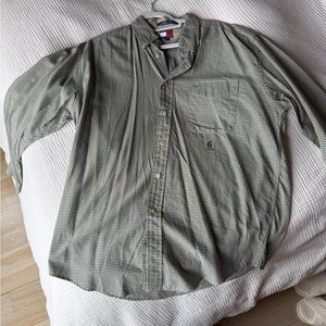Tommy Hilfiger Olive Checkered Button Down Shirt